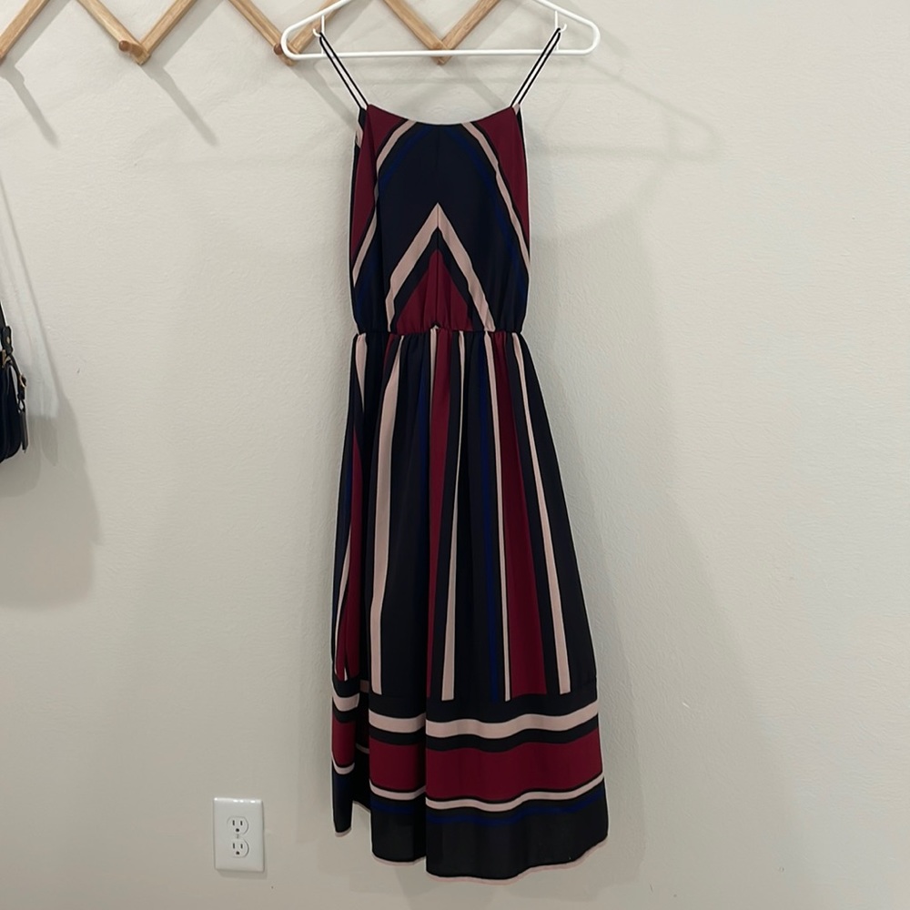 MIDI Dress Striped Spaghetti Strap